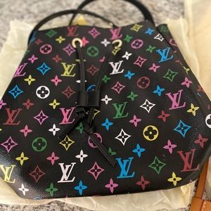 Replica LV bag with tags and dust bag. Multicolor.
